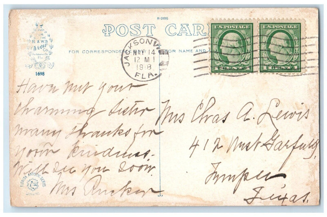 1918 St. James Building Hemming Park Exterior Jacksonville Florida FL Postcard