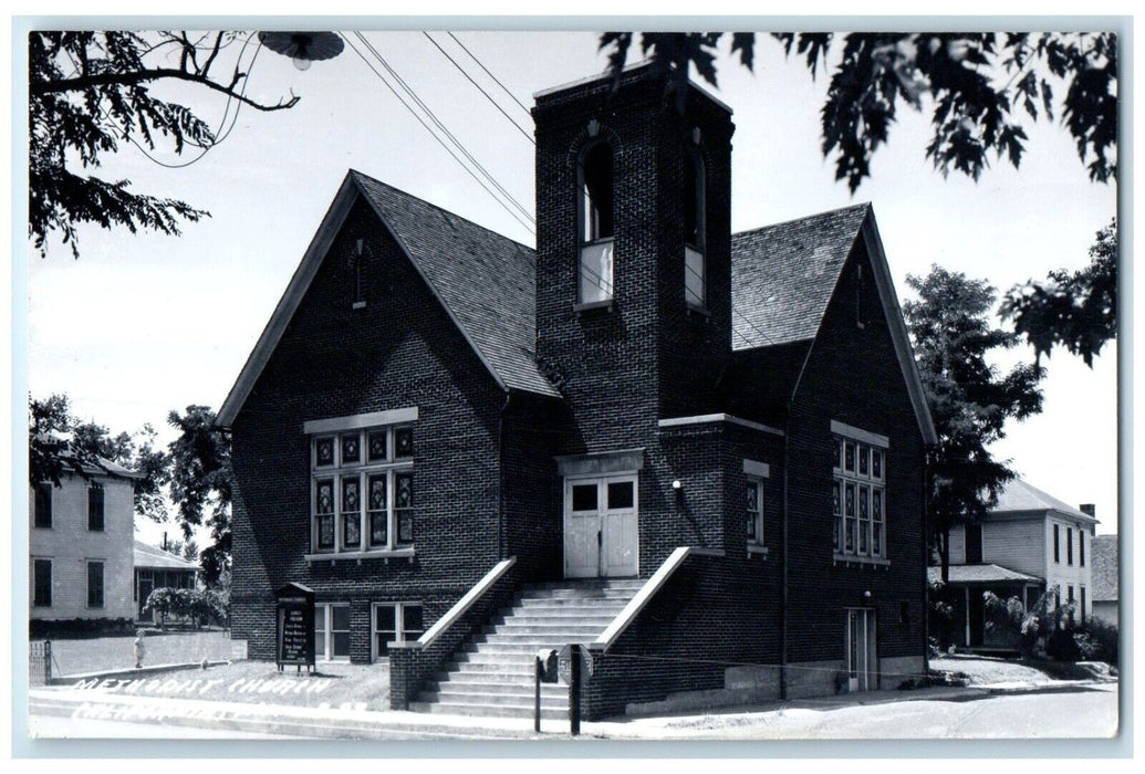 c1950's Methodist Church Street Scene California Missouri MO RPPC Photo Postcard