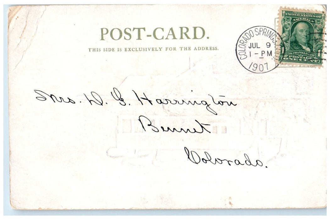 1907 Stratton Park Pavilion Cheyenne Canon Colorado Springs Colorado CO Postcard