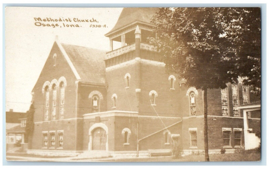 c1910's Methodist Church Osage Iowa IA RPPC Photo Unposted Antique Postcard