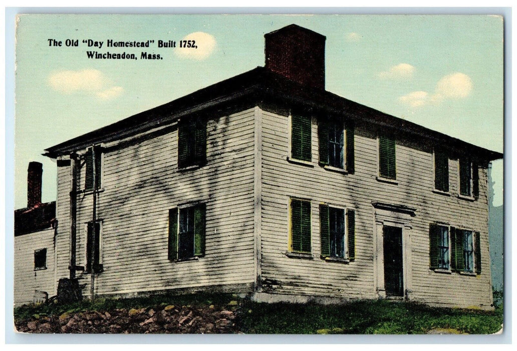 c1910 Old Day Homestead Exterior Building Winchendon Massachusetts MA Postcard