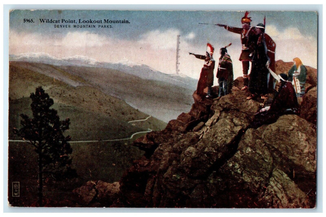 1917 Wildcat Point Lookout Mountain Denver Mountain Parks Colorado CO Postcard