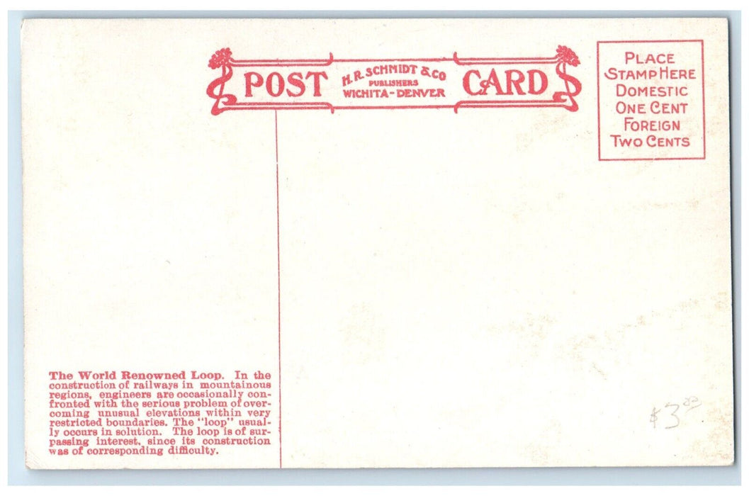 1910 Looping The Loop Moffat Road Locomotive Train Railroad Colorado CO Postcard