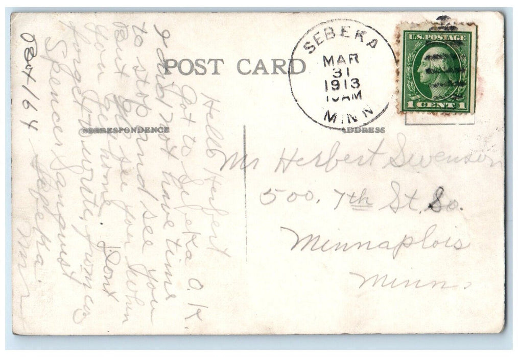 1913 Grade School Building Worthington Minnesota MN Posted Antique Postcard