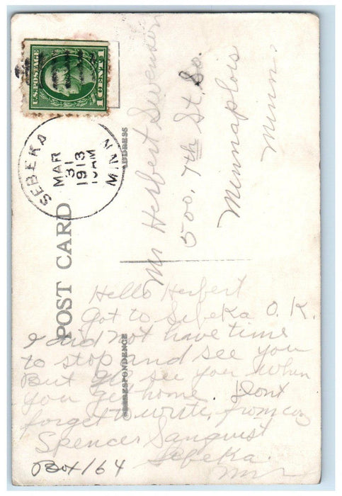 1913 Grade School Building Worthington Minnesota MN Posted Antique Postcard