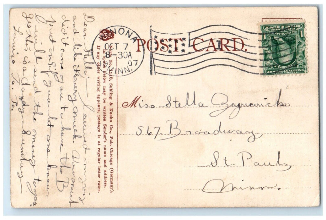 1907 Sugar Loof And Lake Side Drive Horse Buggy Winona Minnesota MN Postcard