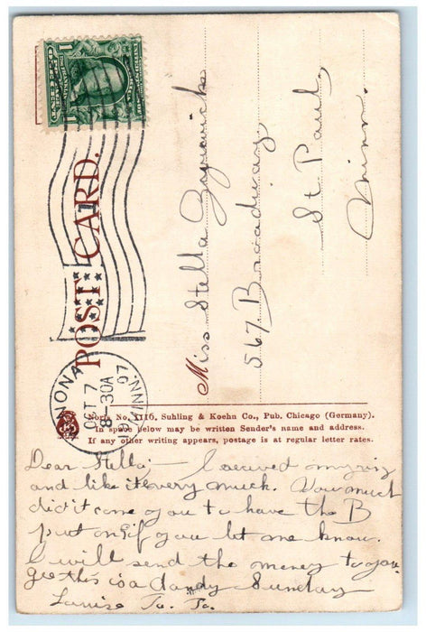 1907 Sugar Loof And Lake Side Drive Horse Buggy Winona Minnesota MN Postcard