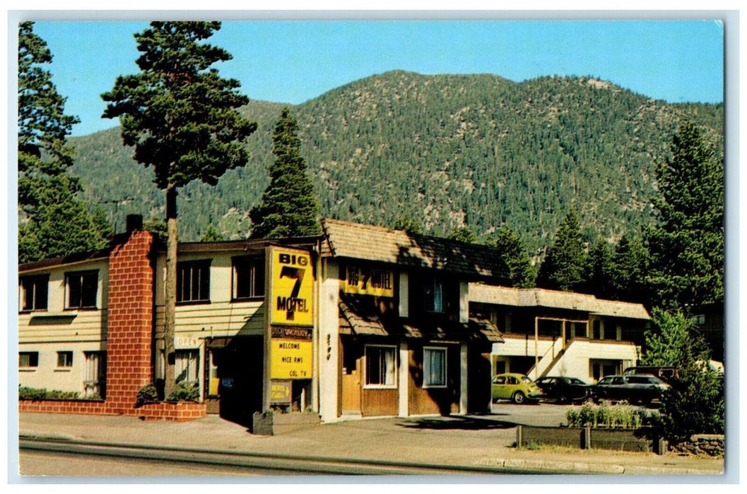 Big 7 Motel Roadside Cars South Lake Tahoe California CA, Reno NV Postcard