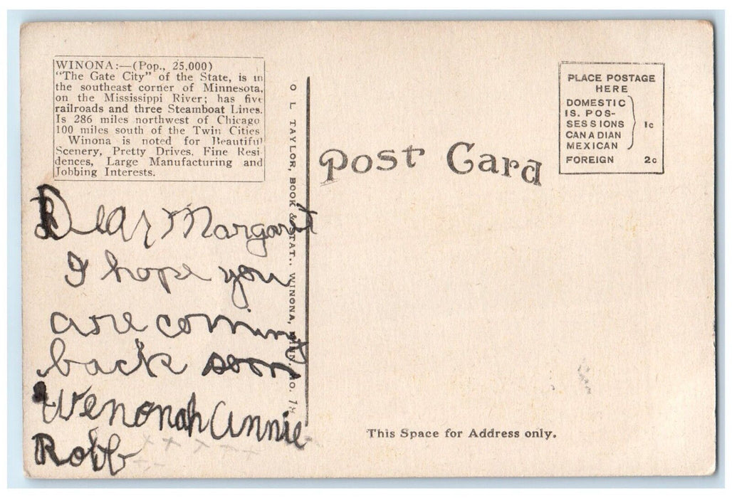 c1910's CM & ST PR Railroad Train West Of Winona Minnesota MN Antique Postcard