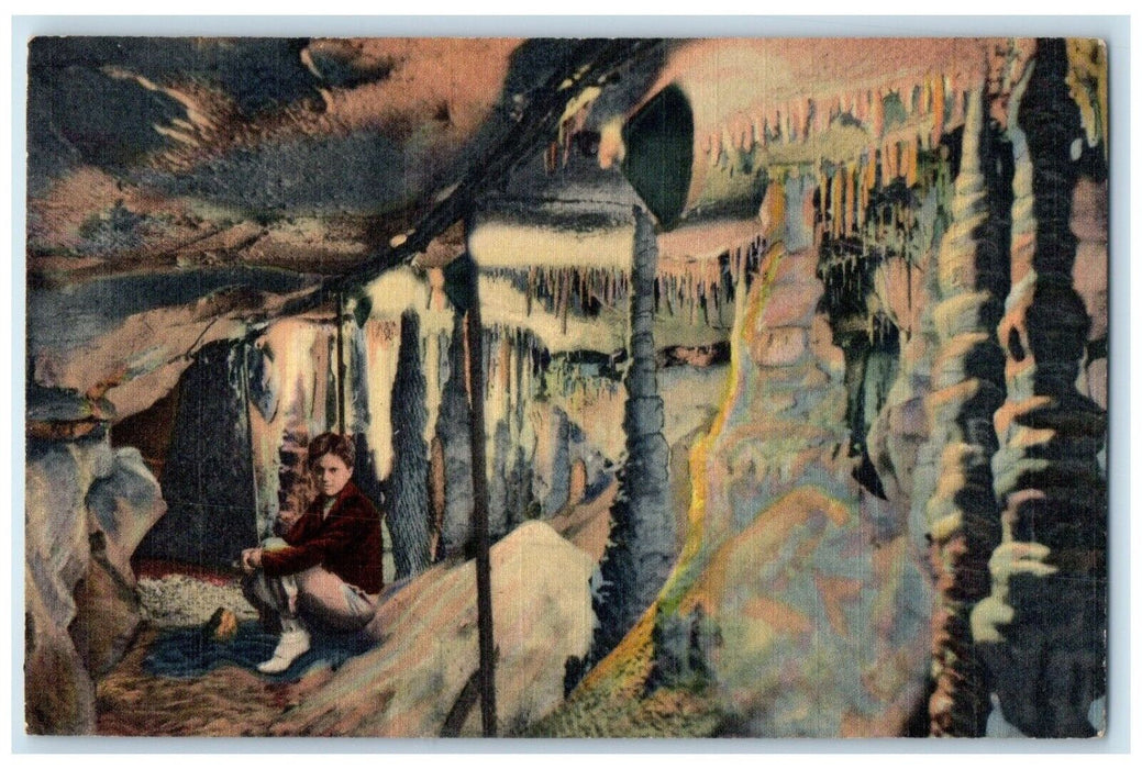 1938 View Of Onyx Colonnade In Mammoth Cave Of Kentucky KY Vintage Postcard