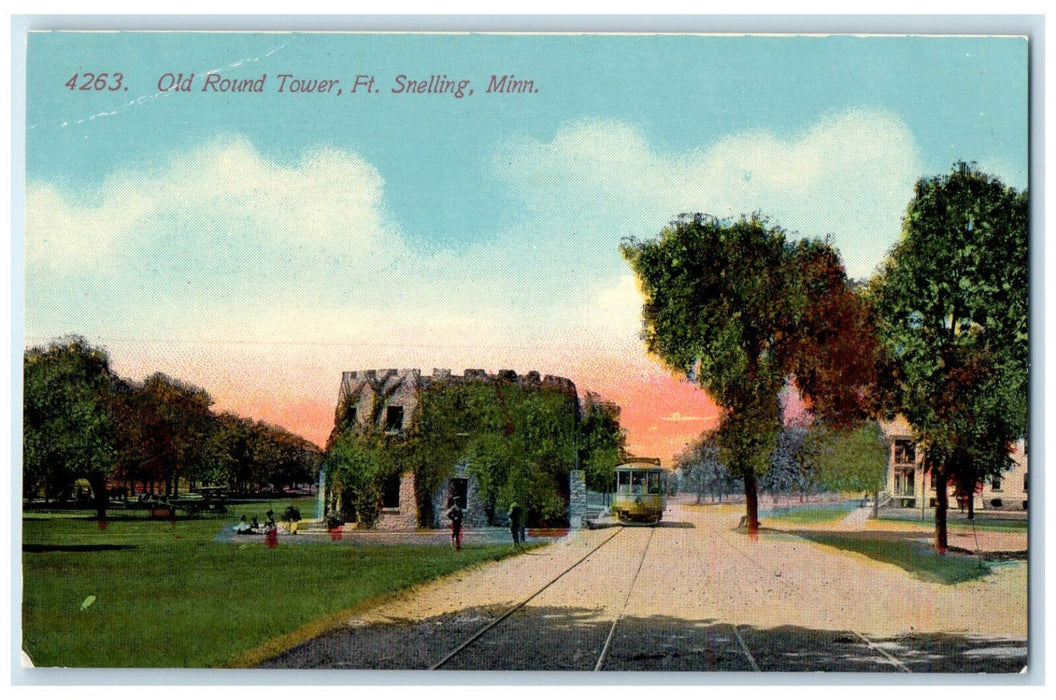 c1910 Old Round Tower Fort Snelling Minnesota MN Unposted Trolley Car Postcard