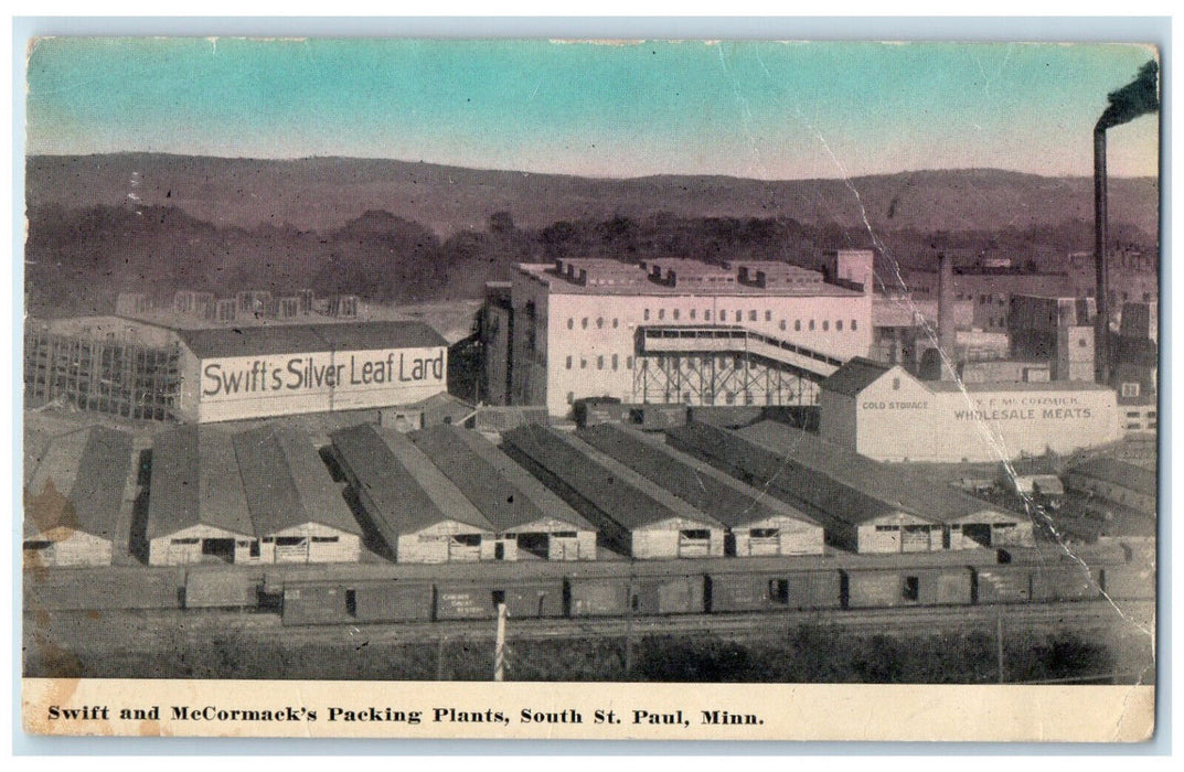c1910 Swift and McCormack's Packing Plants South St. Paul Minnesota MN Postcard