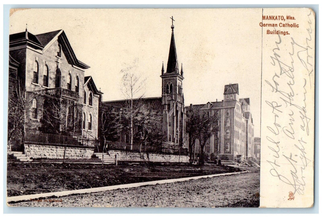 1908 German Catholic Buildings Mankato Minnesota MN Tuck's Antique Postcard