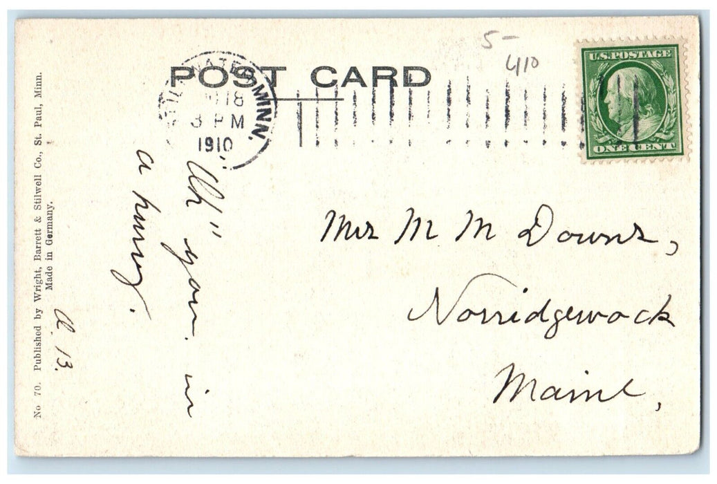 1910 Main Street Looking North Trolley Dog Stillwater Minnesota MN Postcard