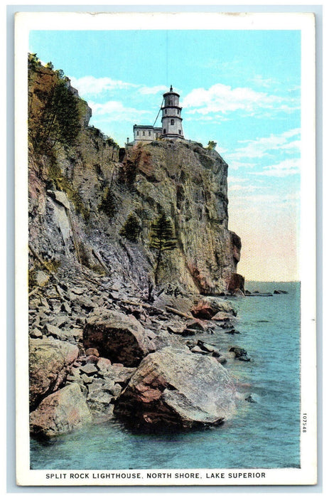 c1920's North Shore Split Rock Lighthouse Lake Superior Minnesota MN Postcard