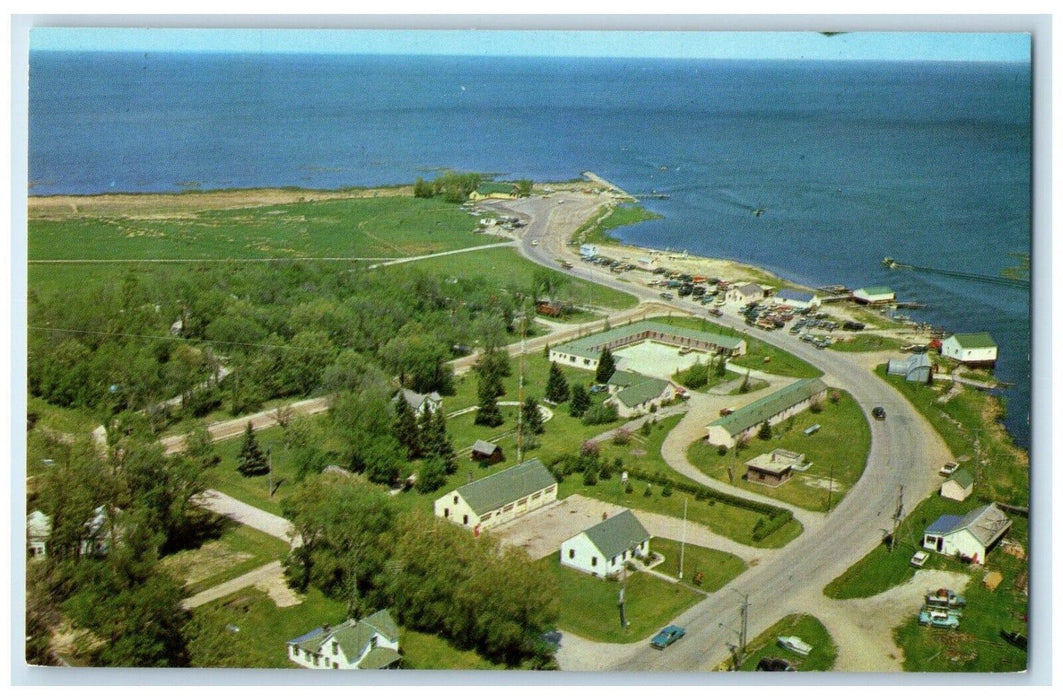 Aerial View Of Cal's Motel And Ref Room Warroad Minnesota MN Vintage Postcard