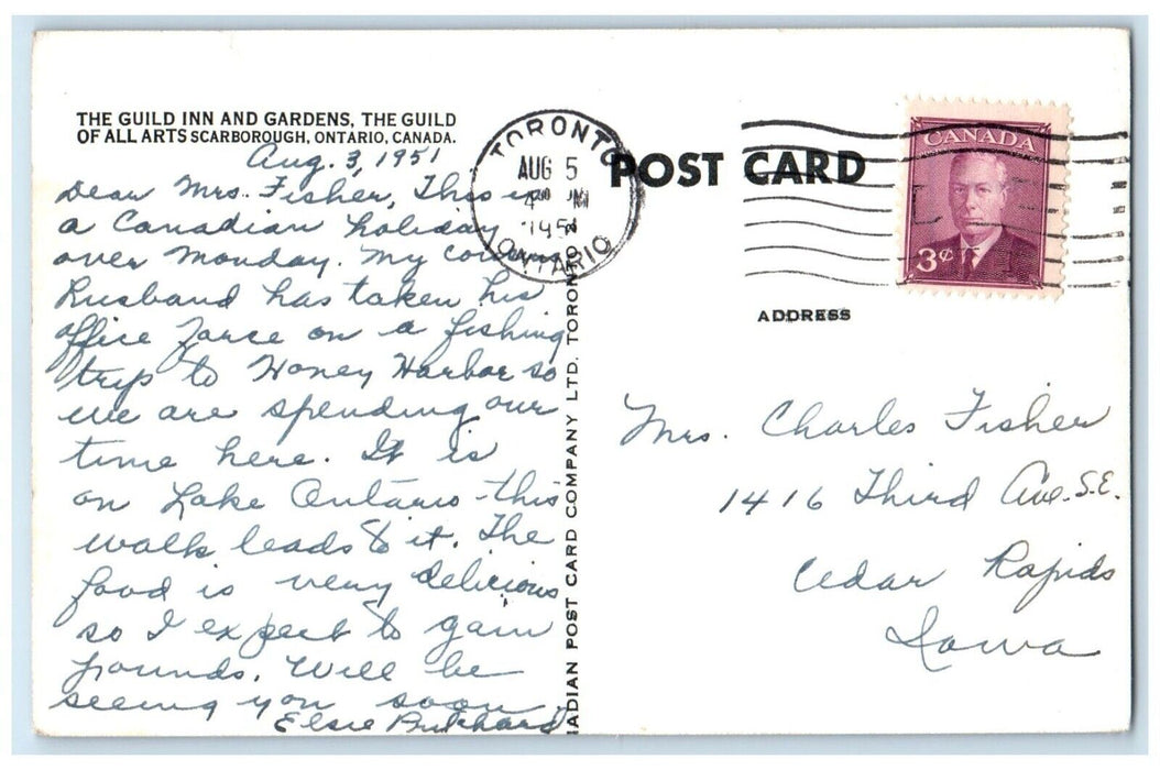 1951 The Guild Inn And Gardens Scarborough Ontario Canada RPPC Photo Postcard