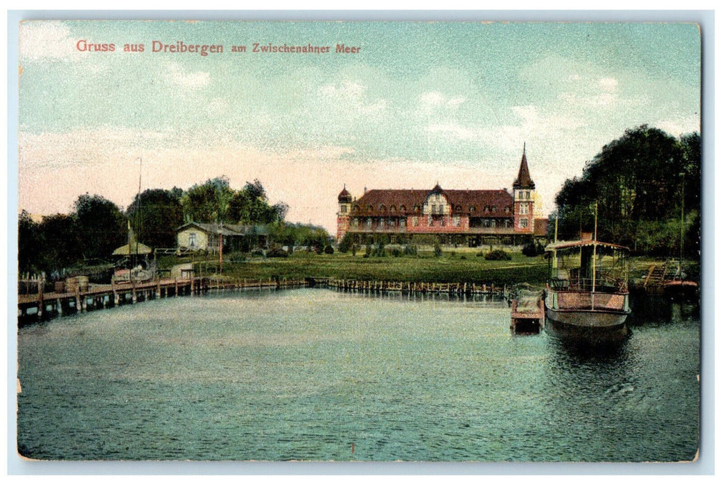 c1910 Greetings from Dreibergen on the Zwischenahner Meer Germany Postcard