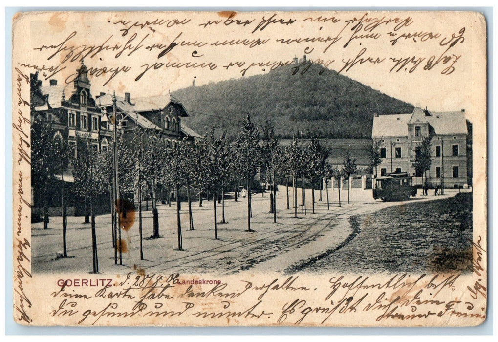 1906 View of Goerlitz Landeskrone Mountain in Germany Posted Antique Postcard
