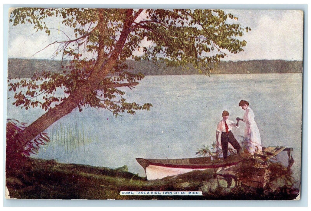 c1910 Scenic View Come Take A Ride Twin Cities Minnesota Posted Vintage Postcard