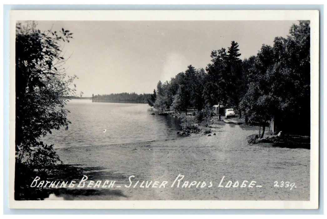 c1940's Bathing Beach Silver Rapids Lodge Minnesota MN RPPC Photo Postcard