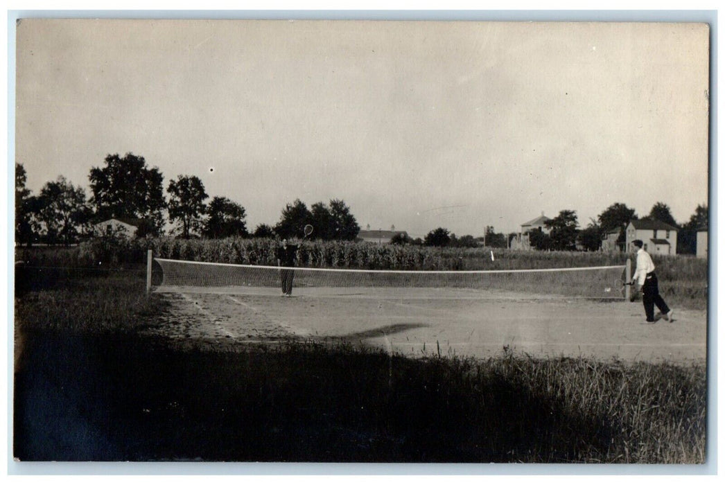 c1910's Mens Playing Badminton Sports RPPC Photo Unposted Antique Postcard