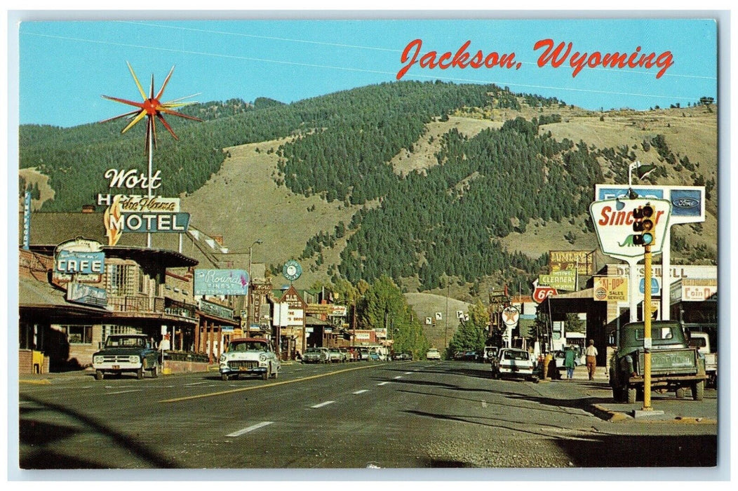 c1960 Highway 89 Grand Teton Yellowstone National Parks Jackson Wyoming Postcard