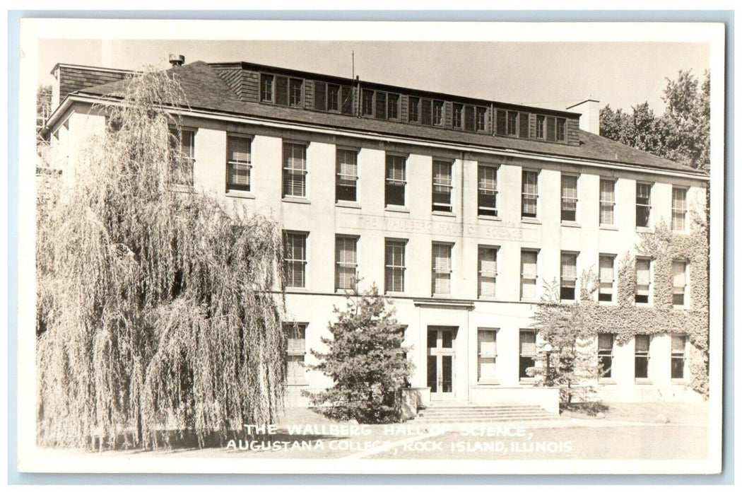 Wallberg Hall Of Science Augustana College Rock Island IL RPPC Photo Postcard