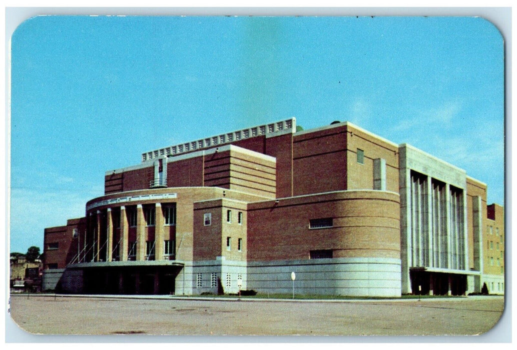 c1960 Municipal Auditorium Facilities Exterior Building Sioux City Iowa Postcard