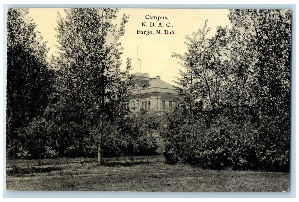 1912 Exterior View Campus N. D. A. C. Fargo North Dakota Posted Vintage Postcard