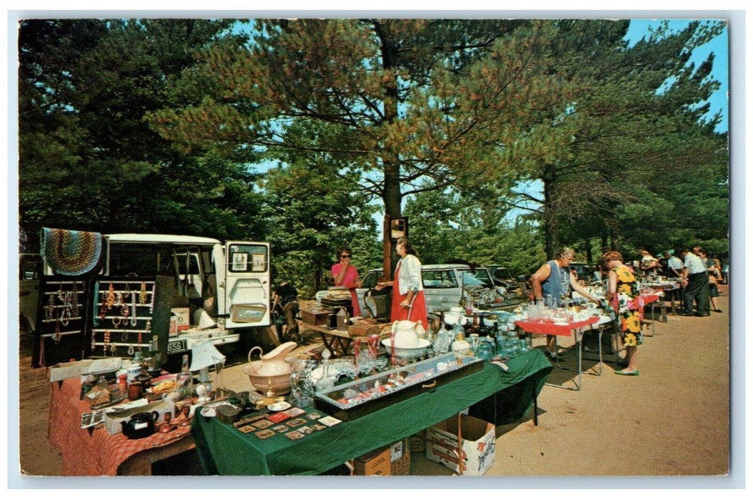 c1969 Outdoor Sports  Flea Market What-Cha-Ma-Call-Its Barre Vermont VT Postcard