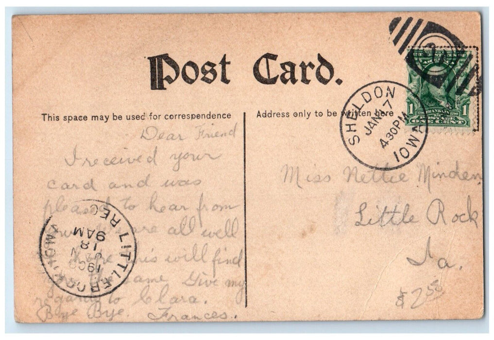 1908 Pavilion And Cafe At Riverside Park Sioux City Iowa IA Antique Postcard