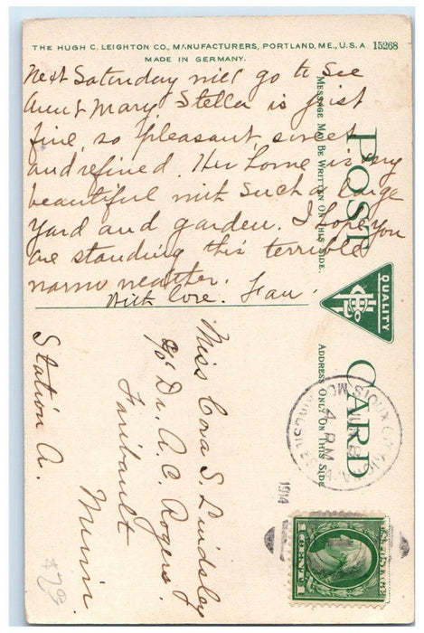 1914 Sioux City Iowa IA, The Country Club View Of Boat Landing River Postcard