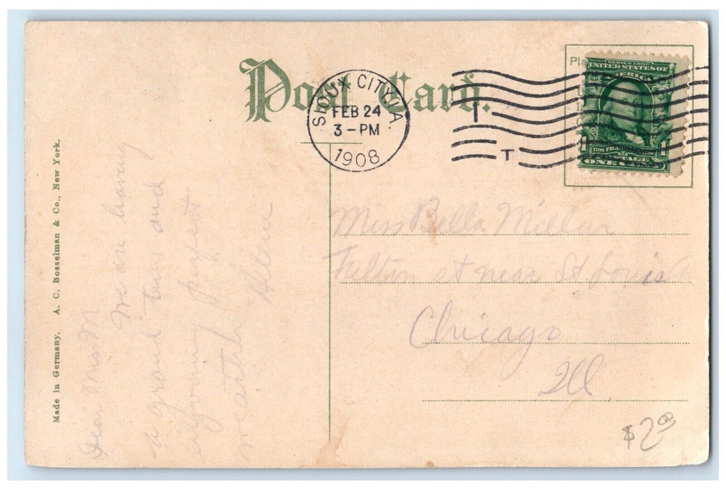 c1910's Pavillion At Riverside Park Sioux City Iowa IA Posted Antique Postcard