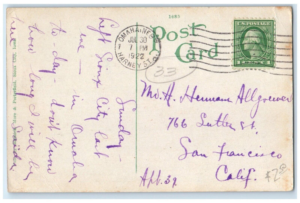 1922 Interstate Fair Racing Grounds Sioux City Iowa IA Posted Vintage Postcard