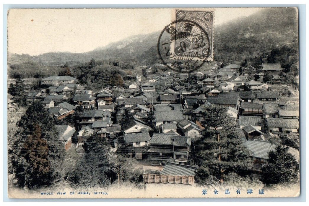 c1910 Houses Buildings Whole View of Arima Settsu Japan Unposted Postcard