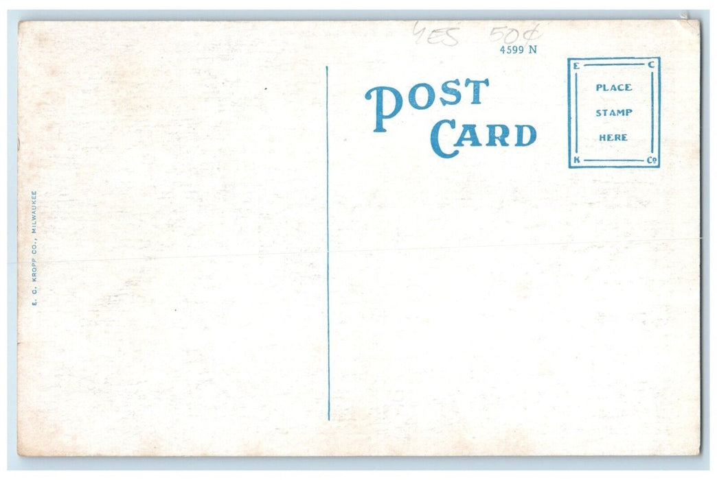 c1910's Post Office Flag Scene Street Boonville Missouri MO Antique Postcard