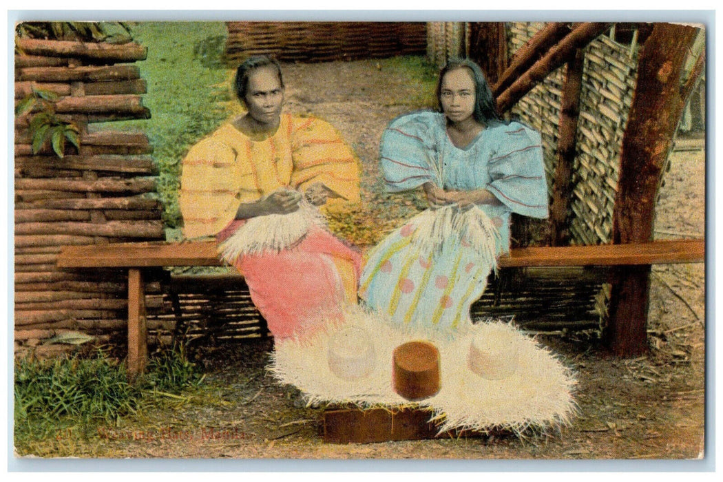 c1910 Women Sitting at Manila Philippines Island Unposted Antique Postcard