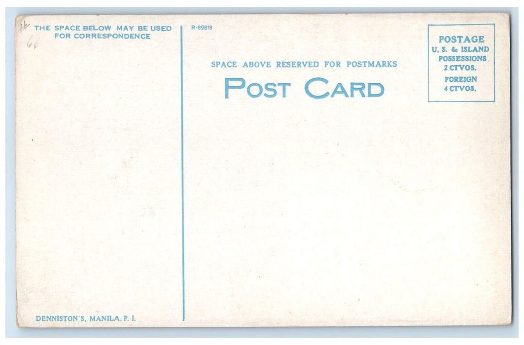 c1910 Philippine Woman Standing Wearing Traditional Dress Unposted Postcard