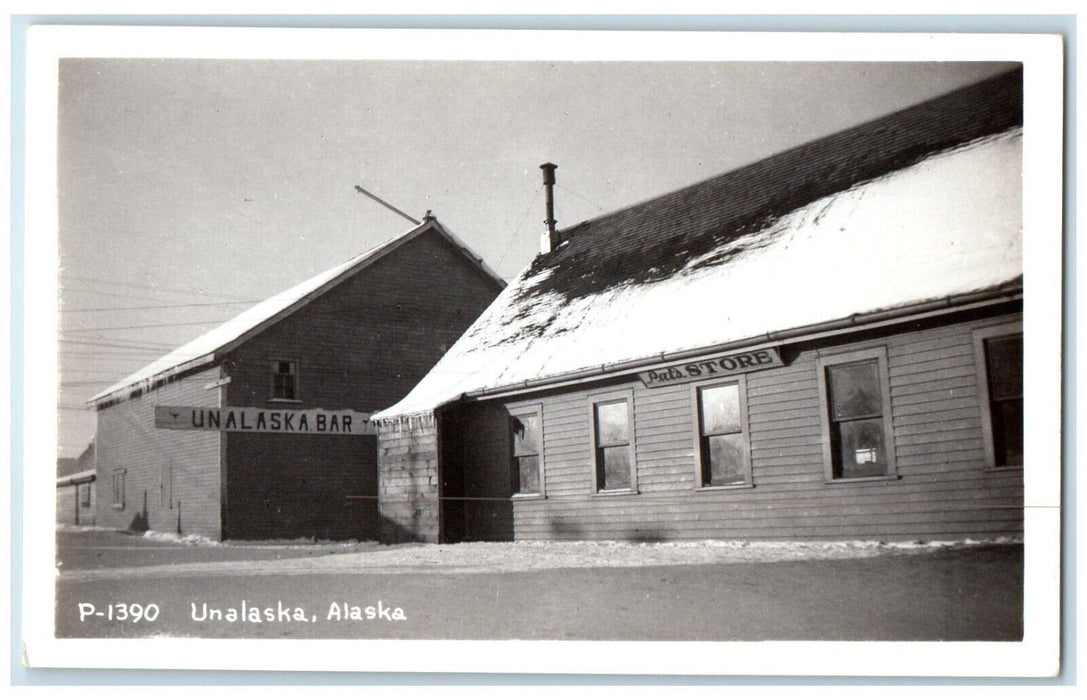 c1940's Pat's Store Unalaska Alaska AK RPPC Photo Unposted Vintage Postcard