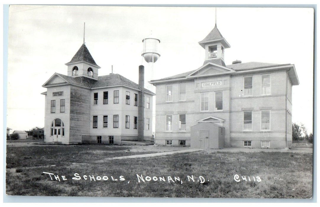 c1940's The Schools Coalfield Noonan North Dakota ND RPPC Photo Vintage Postcard