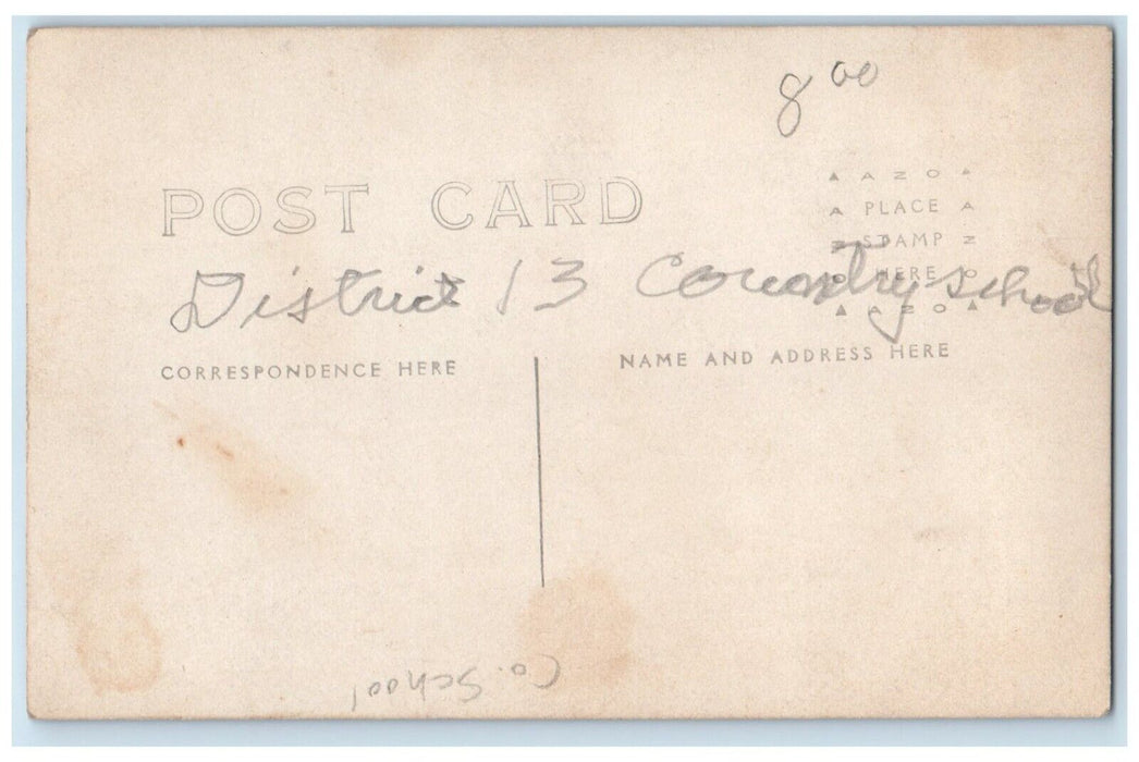 c1910's District 13 Country School Children's RPPC Photo Posted Antique Postcard