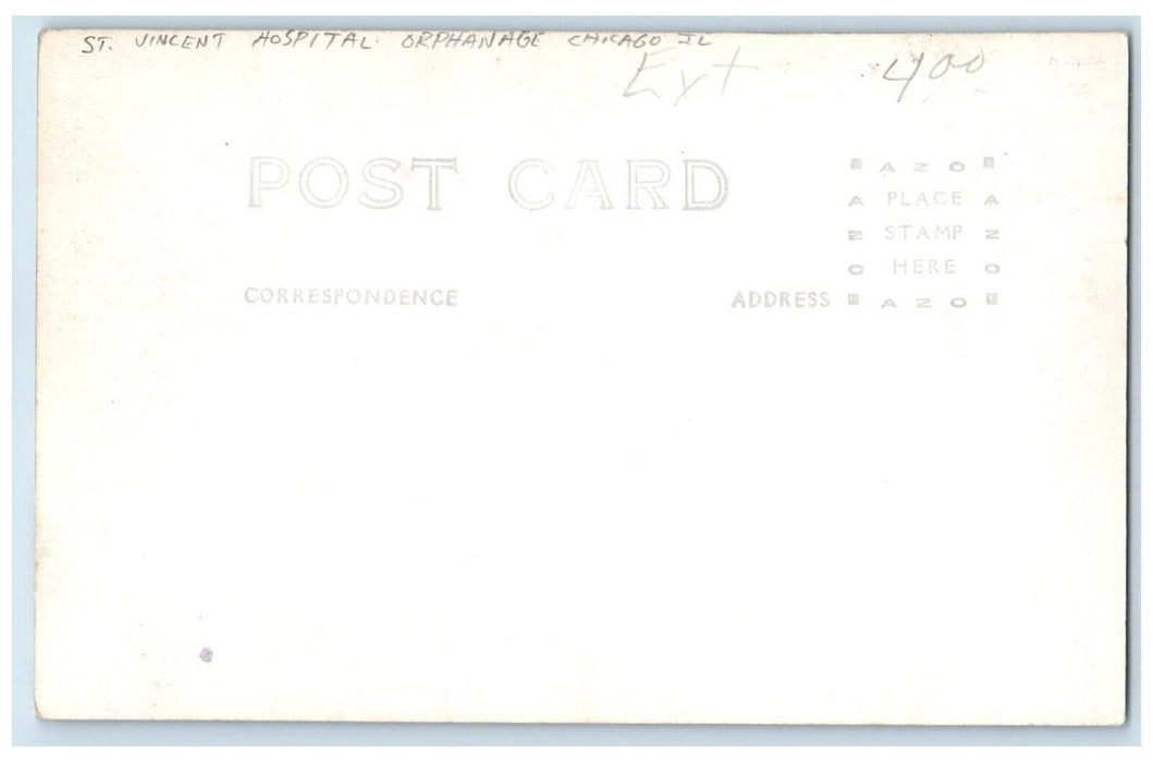 c1930's St. Vincent Hospital Orphanag Chicago Illinois IL RPPC Photo Postcard