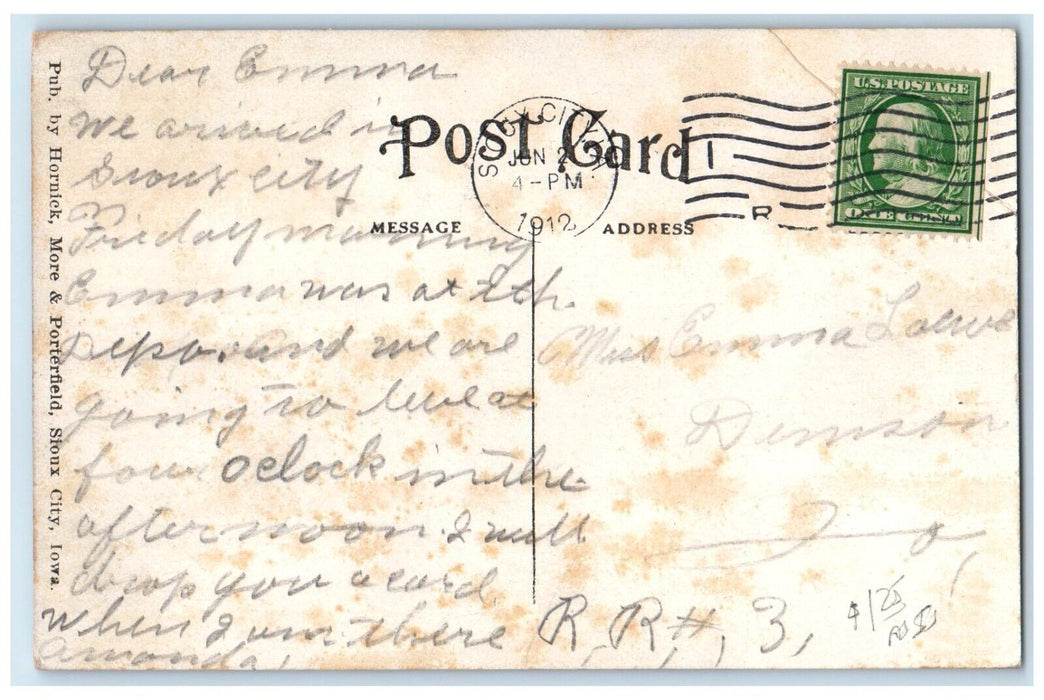 1912 Floyd River From Floyd Cemetery Bridge Sioux City Iowa IA Vintage Postcard