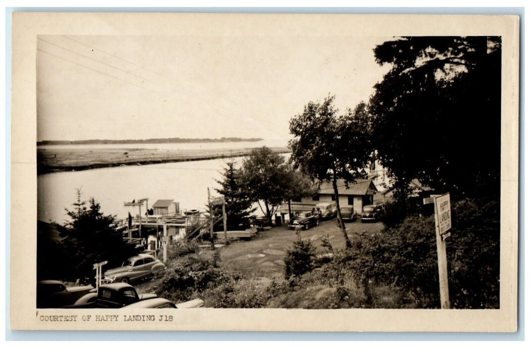 c1930's Happy Landing Lodge Noelville Ontario Canada RPPC Photo Vintage Postcard