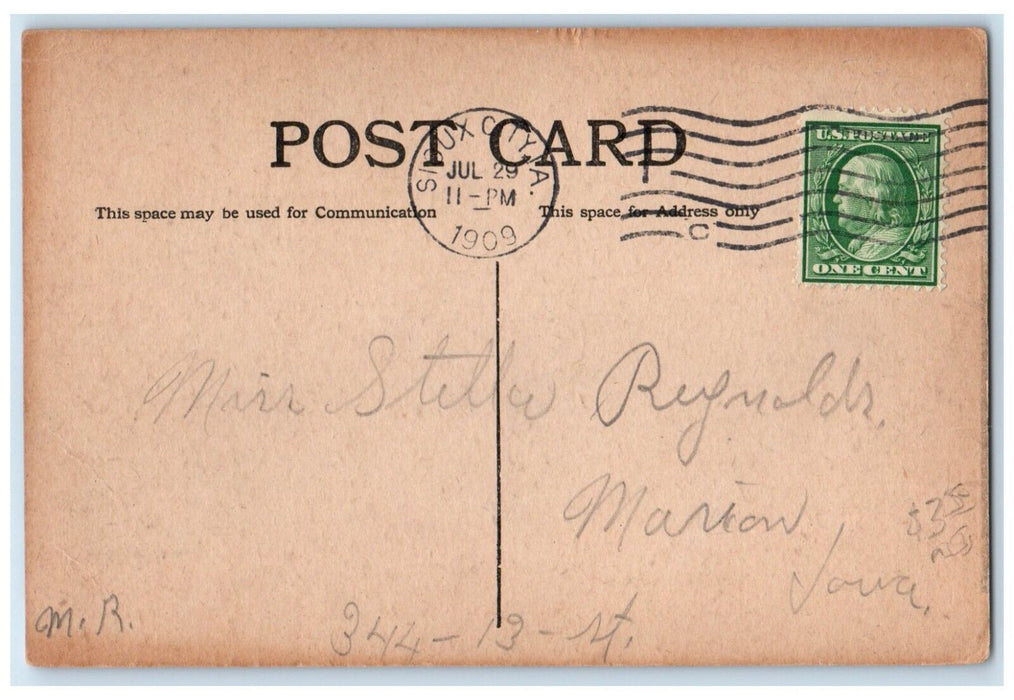 1909 Flood July 10th Corner Pearl Street Disaster Road Sioux City Iowa Postcard