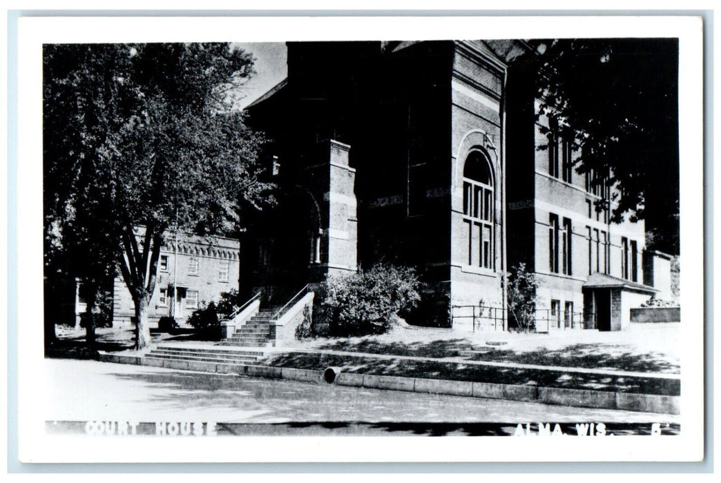 c1950's Court House Building Alma Wisconsin WI RPPC Photo Vintage Postcard