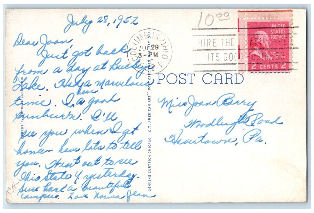 1952 Along Water Front Drugstore Novelties Buckeye Lake Ohio OH Antique Postcard