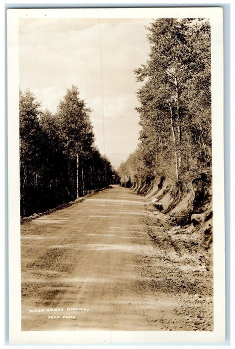 c1910's Mesa Lake Highway Dirt Road Colorado CO RPPC Photo Antique Postcard