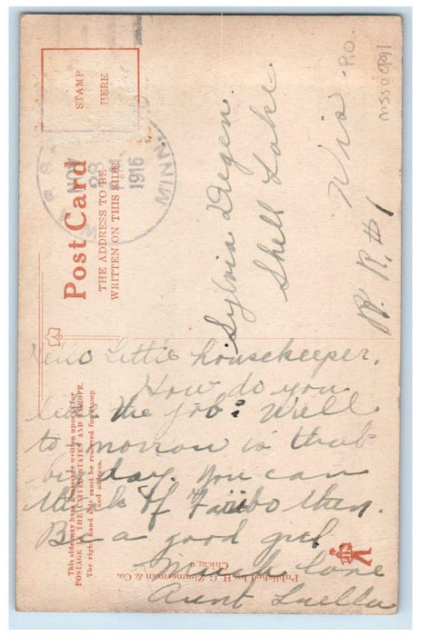 1916 The Business Corner General Merchandise Warsaw Minnesota MN Posted Postcard